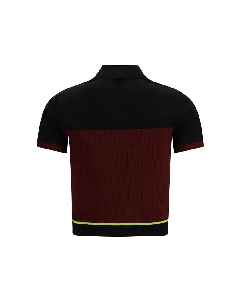 Casablanca Paris Women's Multicolor Viscose Polo Shirt Burgundy
