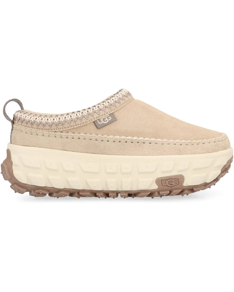 UGG Men's Venture Daze Sabot Slippers Sand Sheepskin And Suede; Eva Sole Flat Shoes Beige
