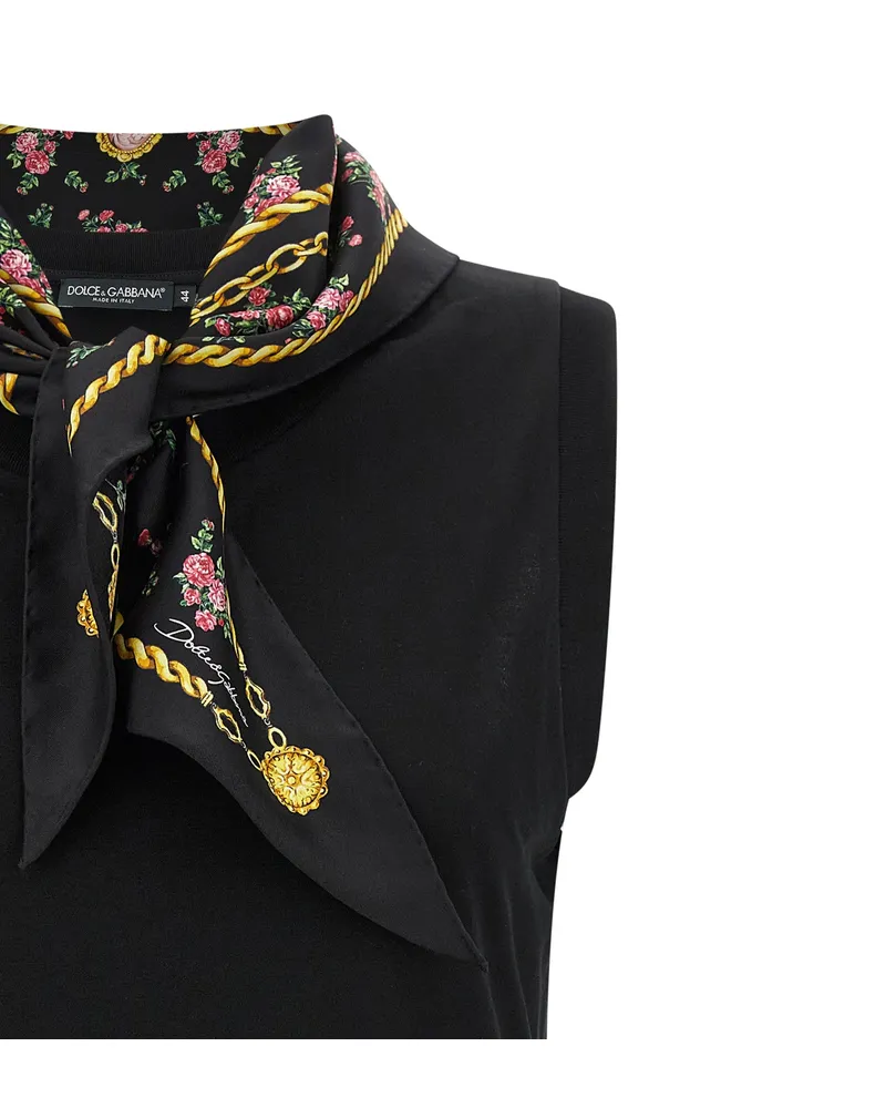 Dolce & Gabbana Logo-Embroidered Cotton Tank Top — Black Black