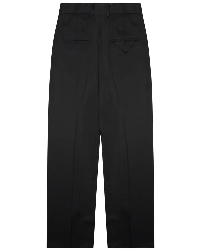 Bottega Veneta Silk-Blend Tailored Trousers — Black Black
