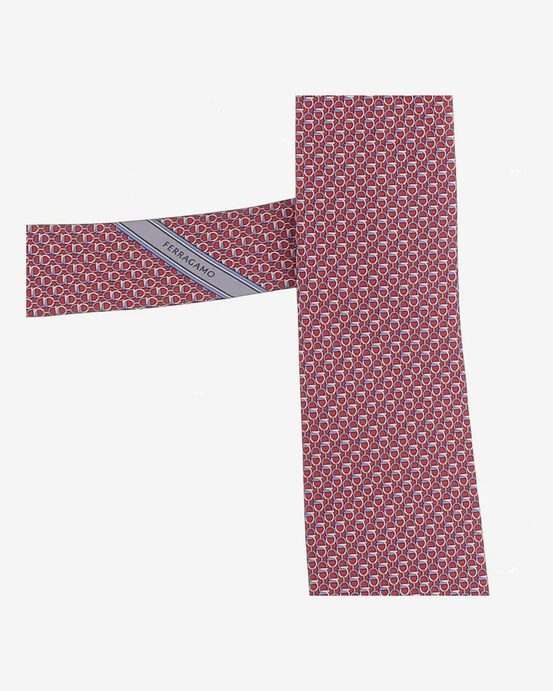 Ferragamo Men's Patterned Silk Tie, Red Ties & Bow Red
