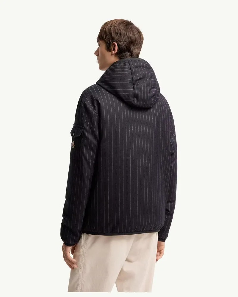 Moncler Pinstriped Padded Jacket — Navy Navy