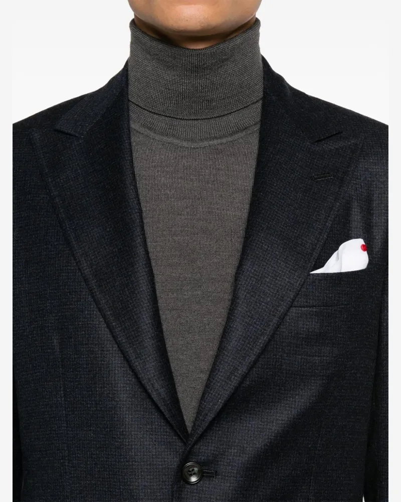 Kiton Women's Checkered Suit Aw24 M Navy
