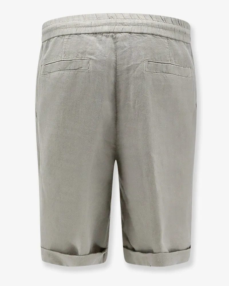 Brunello Cucinelli Men's Bermuda Shorts Linen Grey Gray