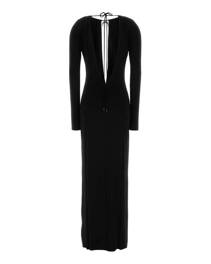 Marine Serre Women's Black Jersey Long Dress Exterior: Viscose Elastane Abiti Lunghi Black