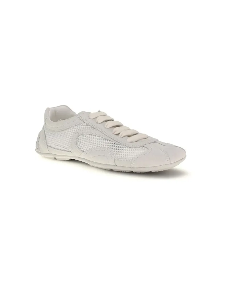 Prada Women's White Fabric Low Top Sneakers White