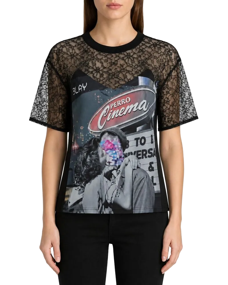 Pinko Women T-Shirt Cotton Apparel - T-Shirts Grey Gray