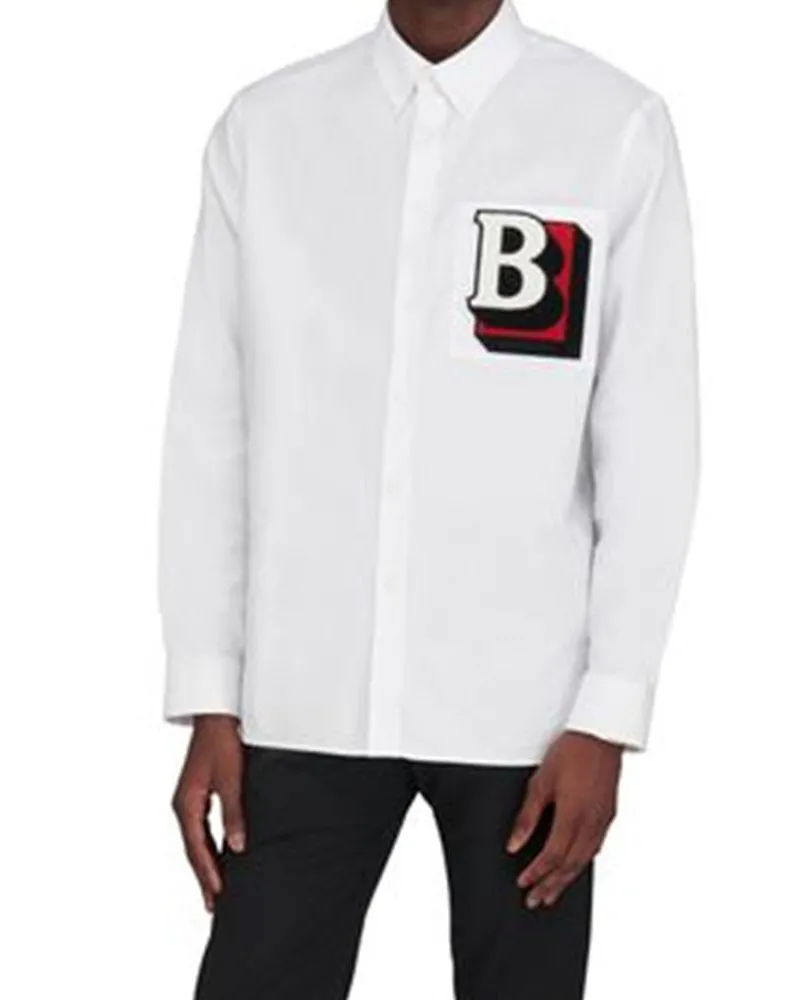 Burberry Men's White Cotton Dress Shirt White