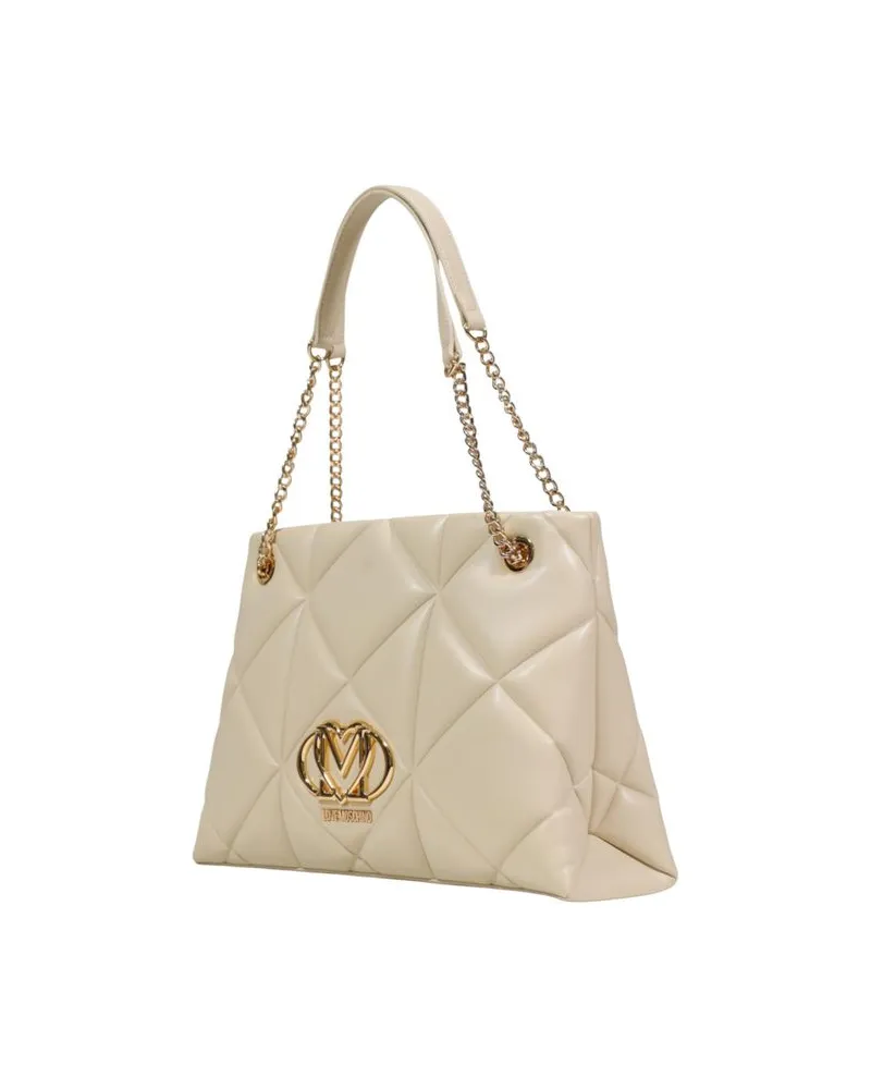 Moschino Women's Quilted Eco-Leather Shoulder Bag Beige Beige
