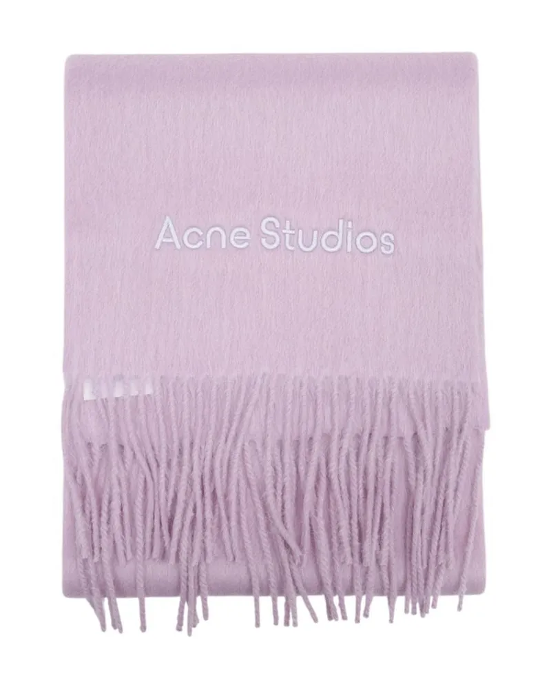 Acne Studios Unisex Logo Scarf -  Wool Pink Accessories Pink