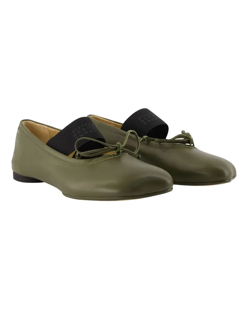 Maison Margiela Goatskin Leather Ballerina Flat — Khaki 