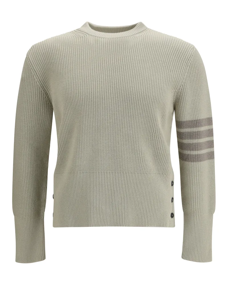 Thom Browne Men's Sweater 4-Bar Beige Cotton Beige