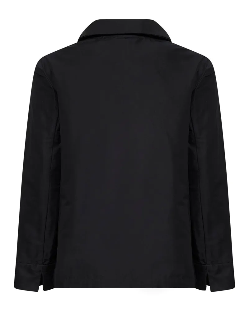 Max Mara Cotton-Blend Button-Front Jacket — Black 