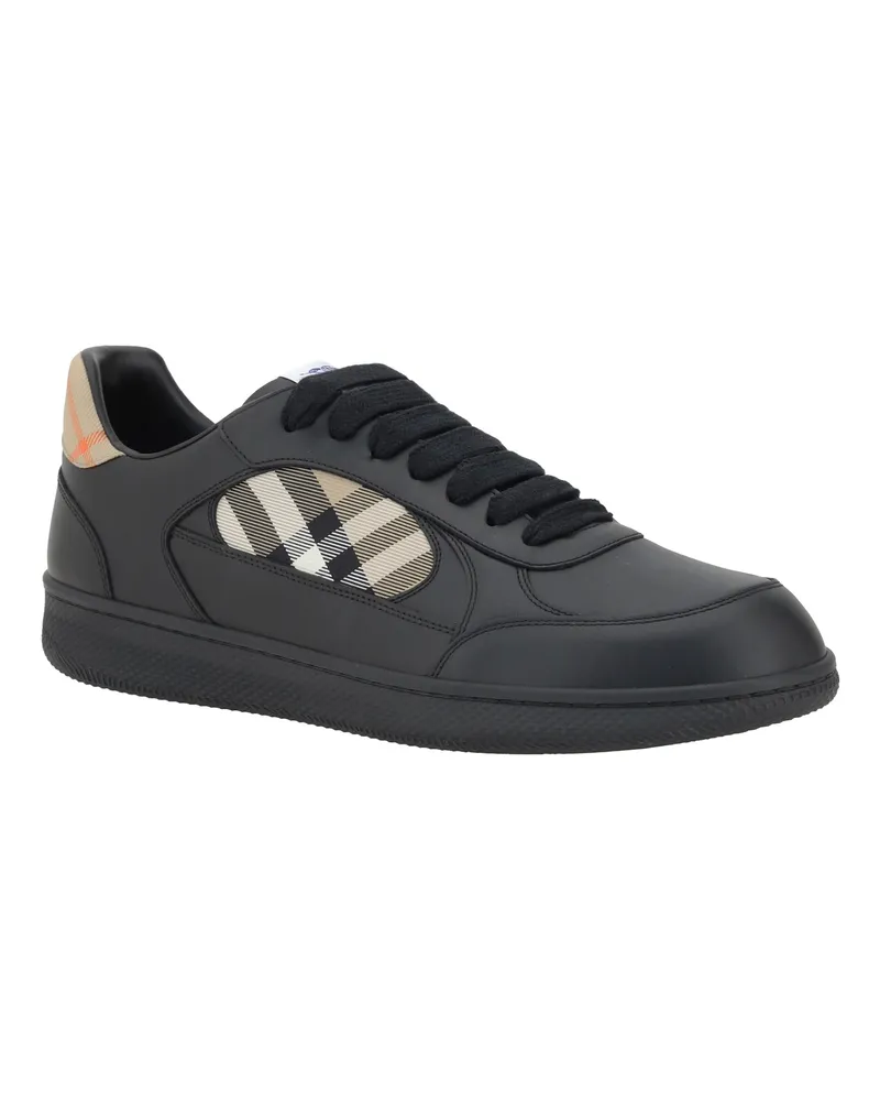 Burberry Men's Leather Sneakers Black-Sand Ip Chk Black/sand Black