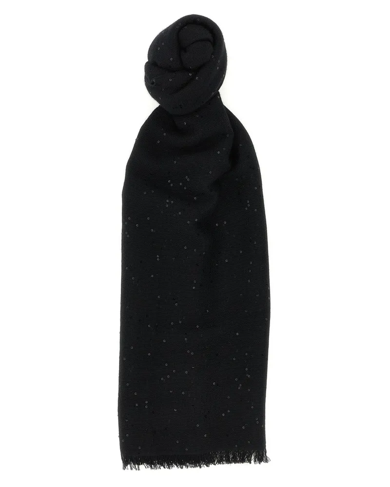 Brunello Cucinelli Women's Black Cashmere Scarf Black
