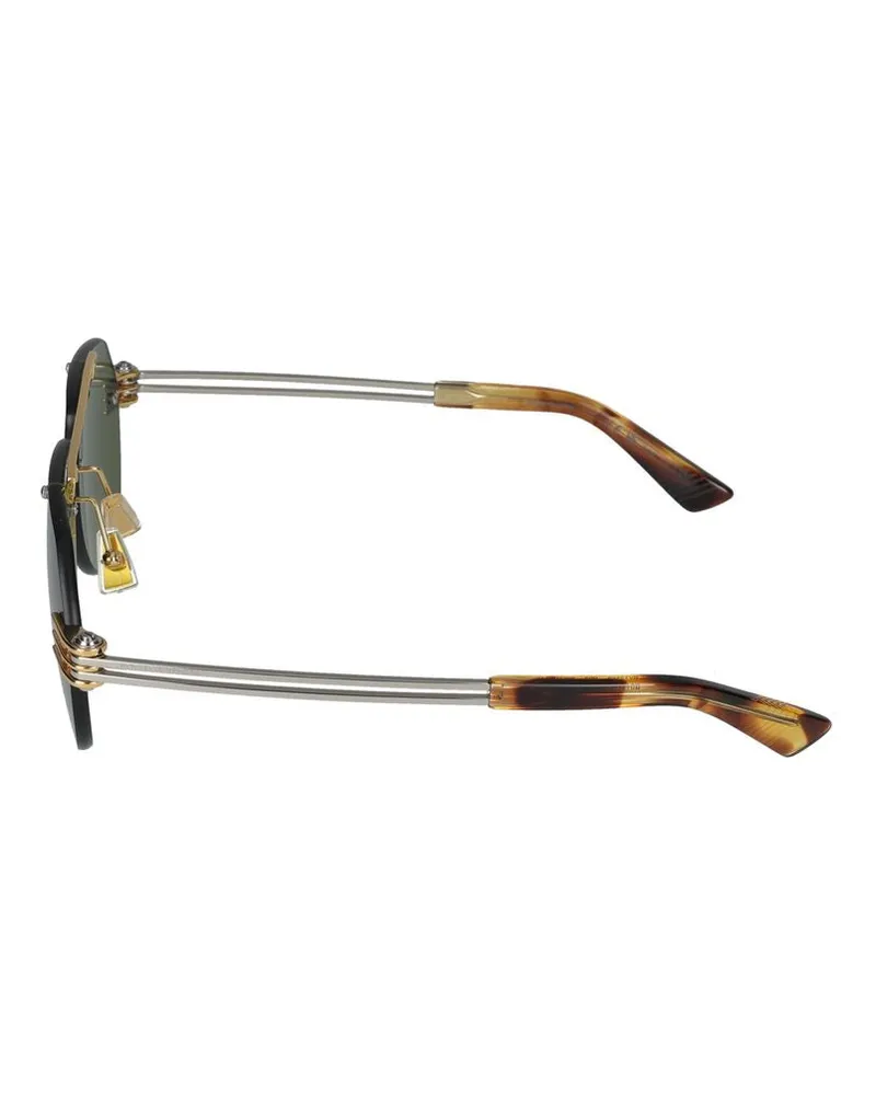 Bottega Veneta Unisex Sunglasses Bv1342s 003 Gold Silver Green 13-145 Metal Gold
