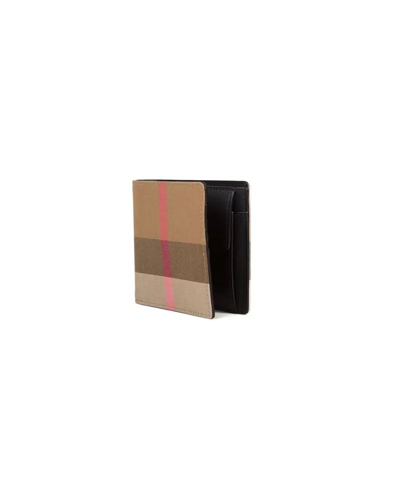 Burberry Check Bifold Wallet — Taupe Taupe