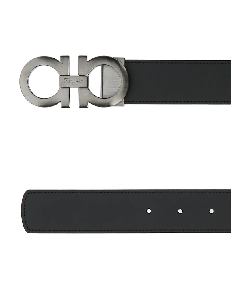 Ferragamo Nerohickory Calf Cinture Belt Black