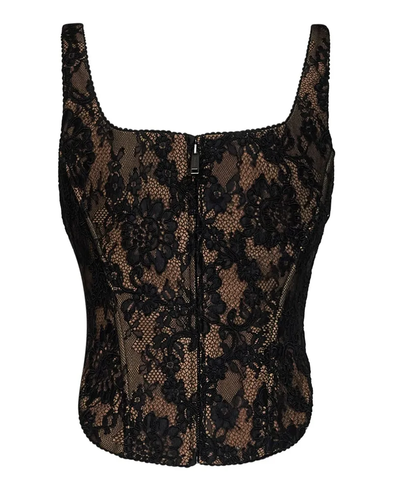 Self-Portrait Women's Corset Top Black Lace Polyamide Tops Black