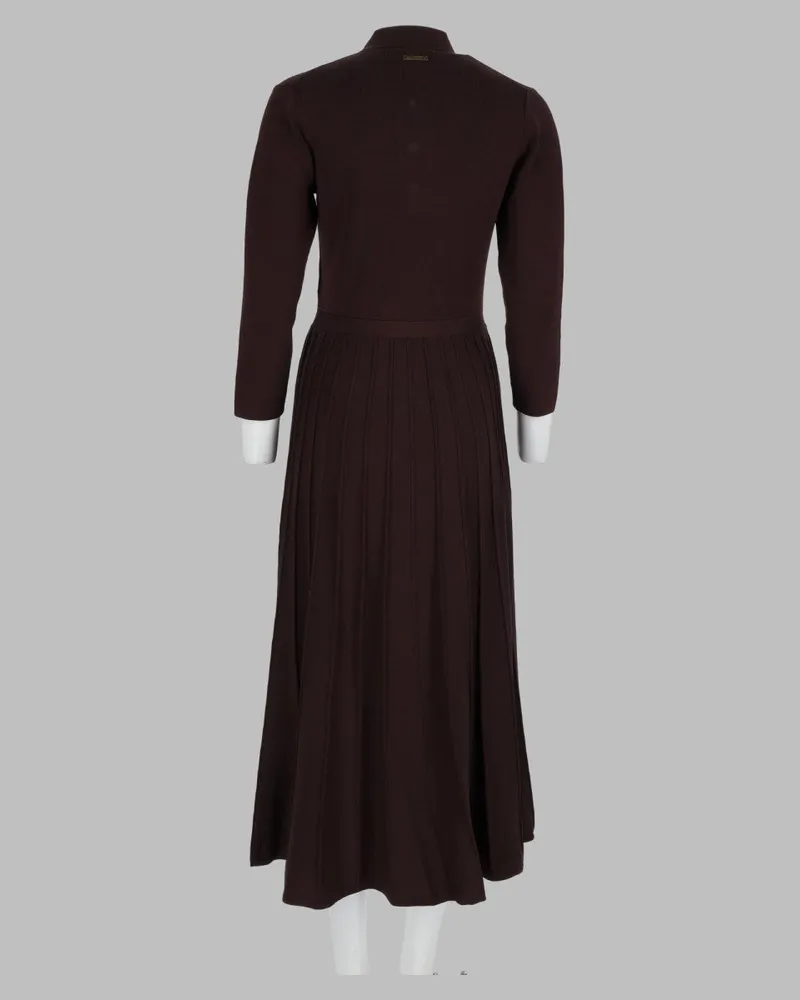 Michael Kors Polo Flare Midi Dress — Brown Brown
