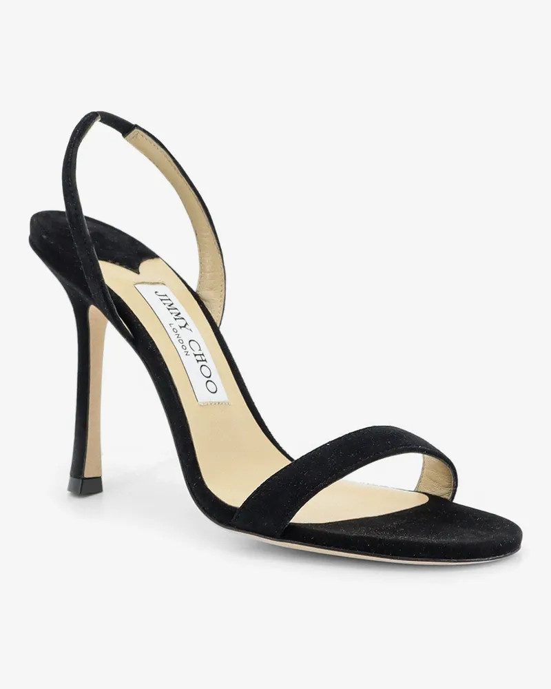 Jimmy Choo Women's Sandals Jenn 100 Suede Black Black