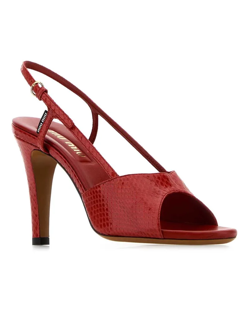 Miu Miu Women's Red Leather Sandals Rosso Sandali Red