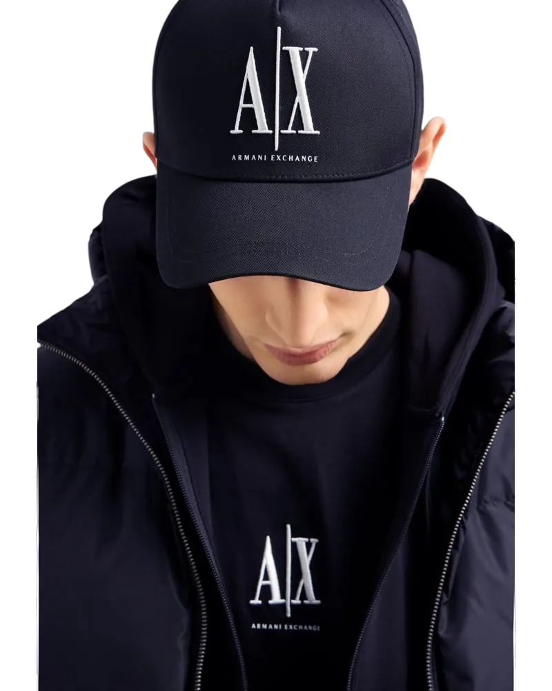 Armani Exchange AR15955500128RO Embroidered Logo Baseball Cap — Blue Blue