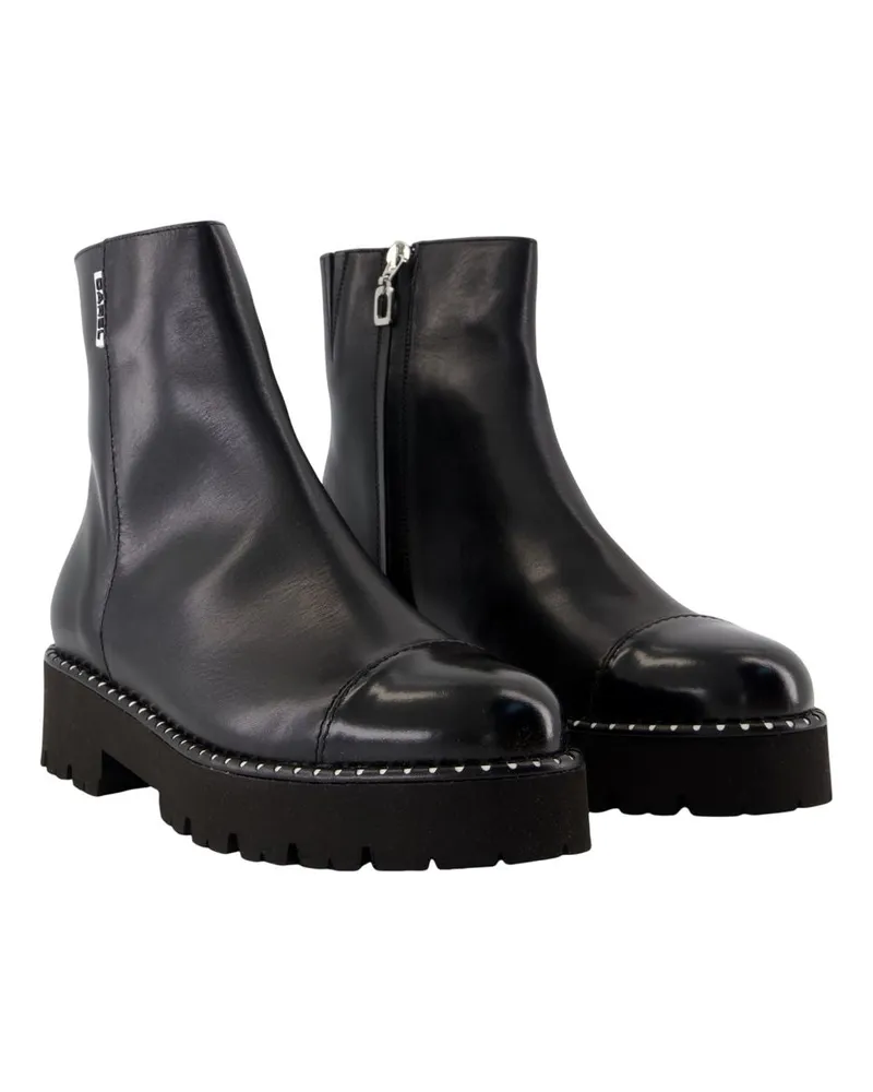 Carel Women's Chouchou 25 Ankle Boots -  Leather Black Calfskin Shoes Ankle-Boots Black