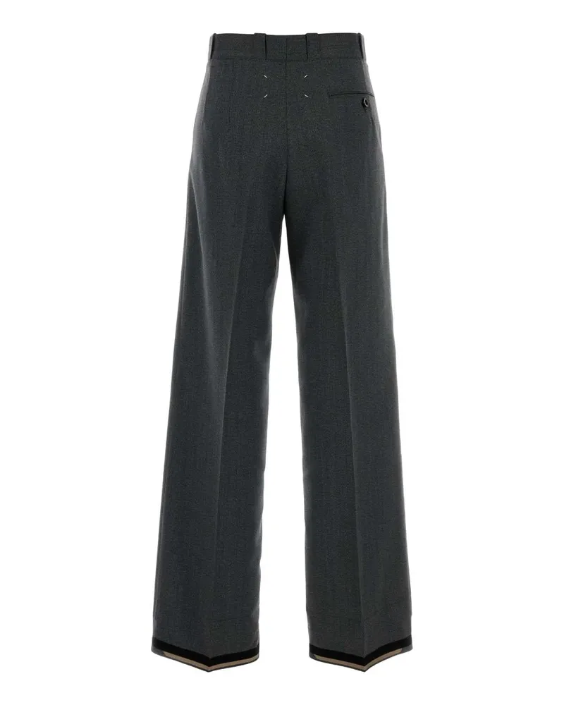 Maison Margiela Women's Pants Anthracite Exterior: Wool Polyester Pantaloni Gray