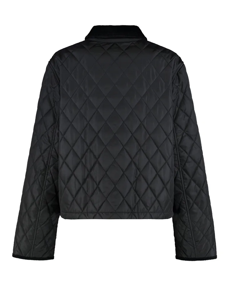 Burberry Women's Cropped Nylon Quilted Jacket Black Polyamide Trench & Raincoats 