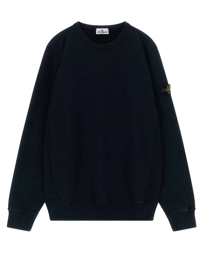 Stone Island Badge Logo Cotton Sweatshirt — Black Black