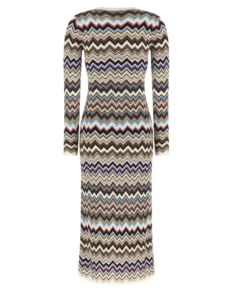 Missoni Zigzag Chevron Knit Dress — Multicolor Multicolor