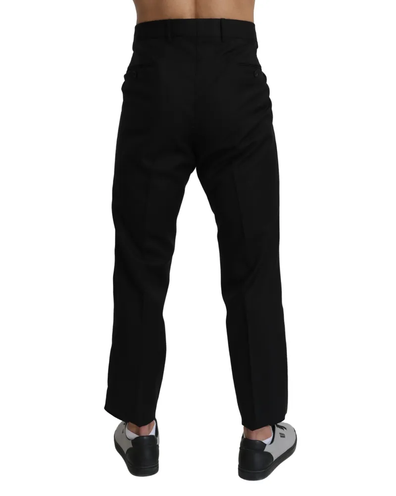 Dolce & Gabbana Men's Black Cotton Wool Formal Dress Pants Black