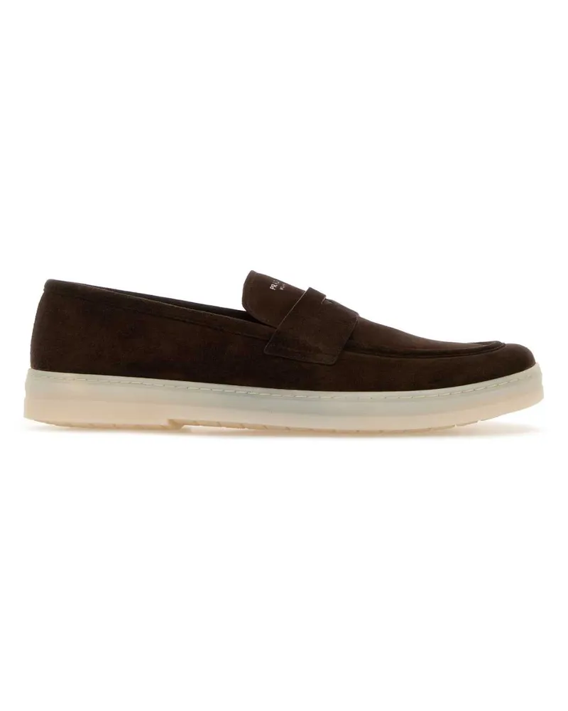Prada Men's Suede Loafer Brown Brown