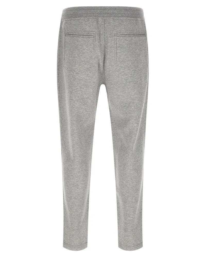 Brunello Cucinelli Men's Gray Cotton Athletic Pants Gray