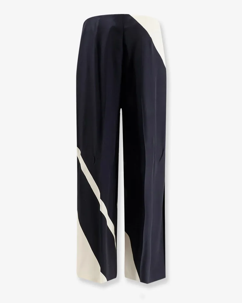 Alberta Ferretti Women's Trousers Bicolour Print Black Viscose Black