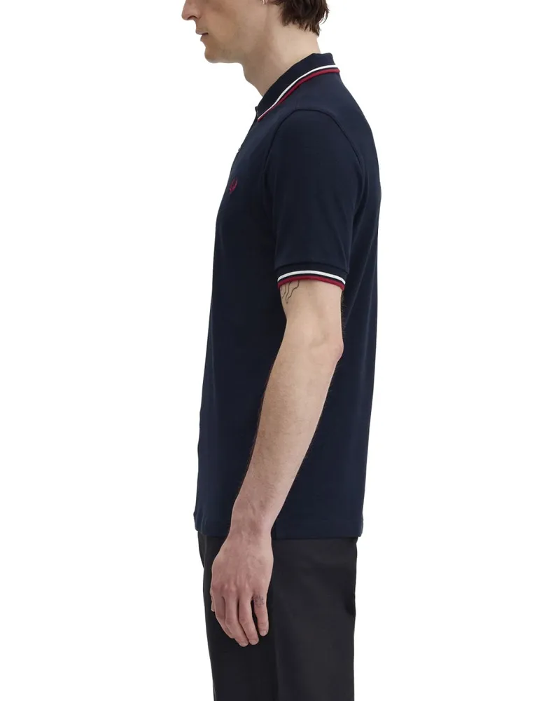 Fred Perry Logo-Embroidered Cotton Polo Shirt — Blue Blue