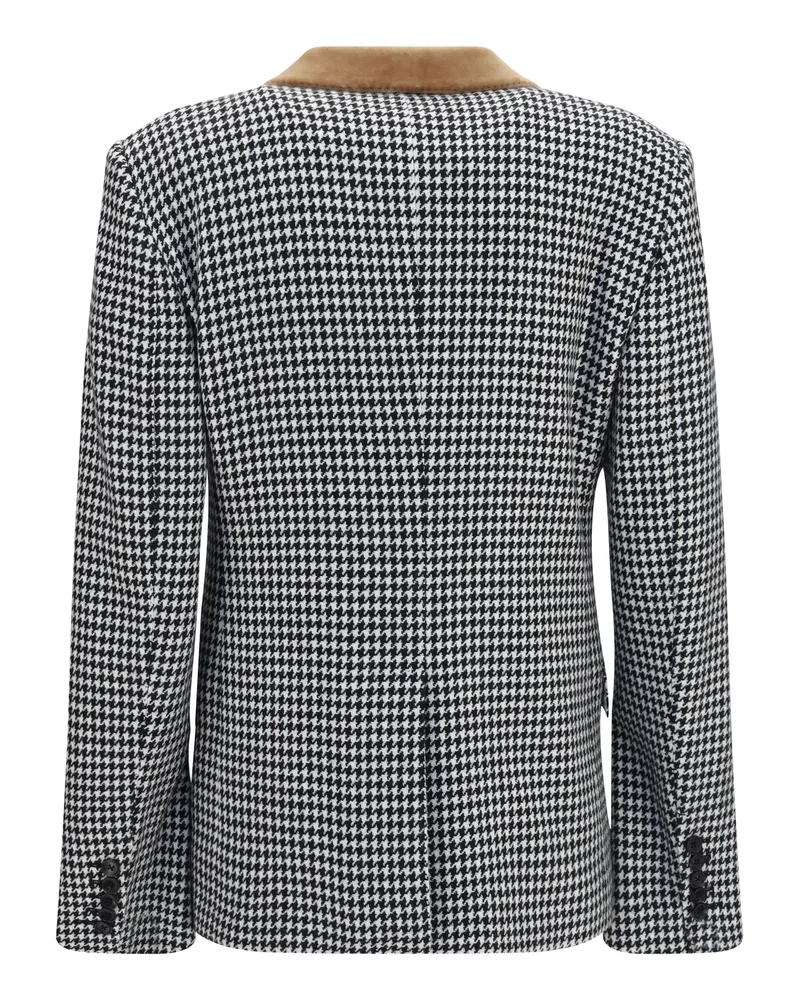 Tom Ford Women's Jacket Houndstooth Cashmere Black-White (capra Hircus) Black/white Black