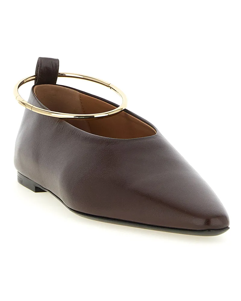 Jil Sander Ring Ballet Flat — Brown Brown