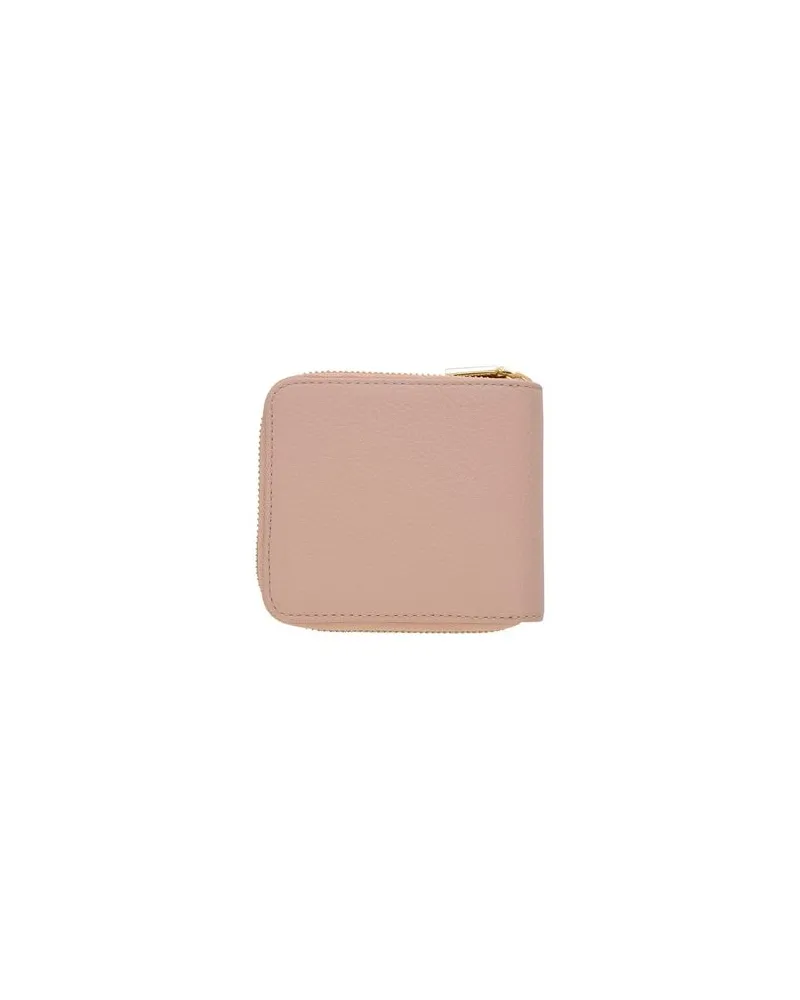 Coccinelle Grained Cowhide Wallet — Beige Beige
