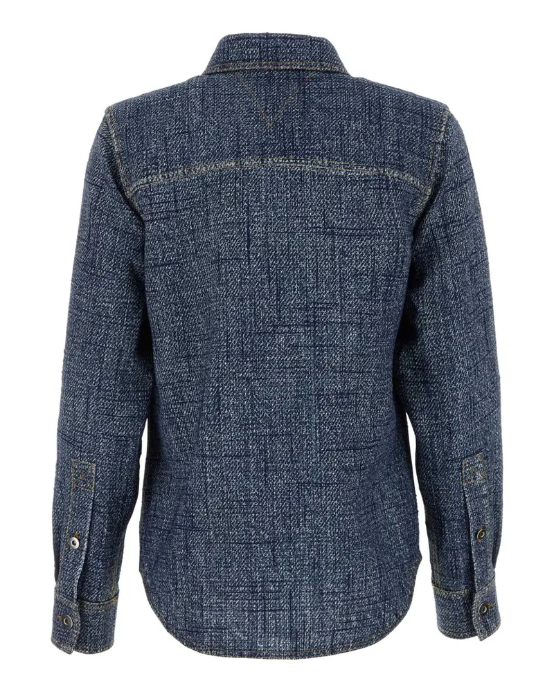 Bottega Veneta Viscose Blend Denim Shirt — Navy Navy