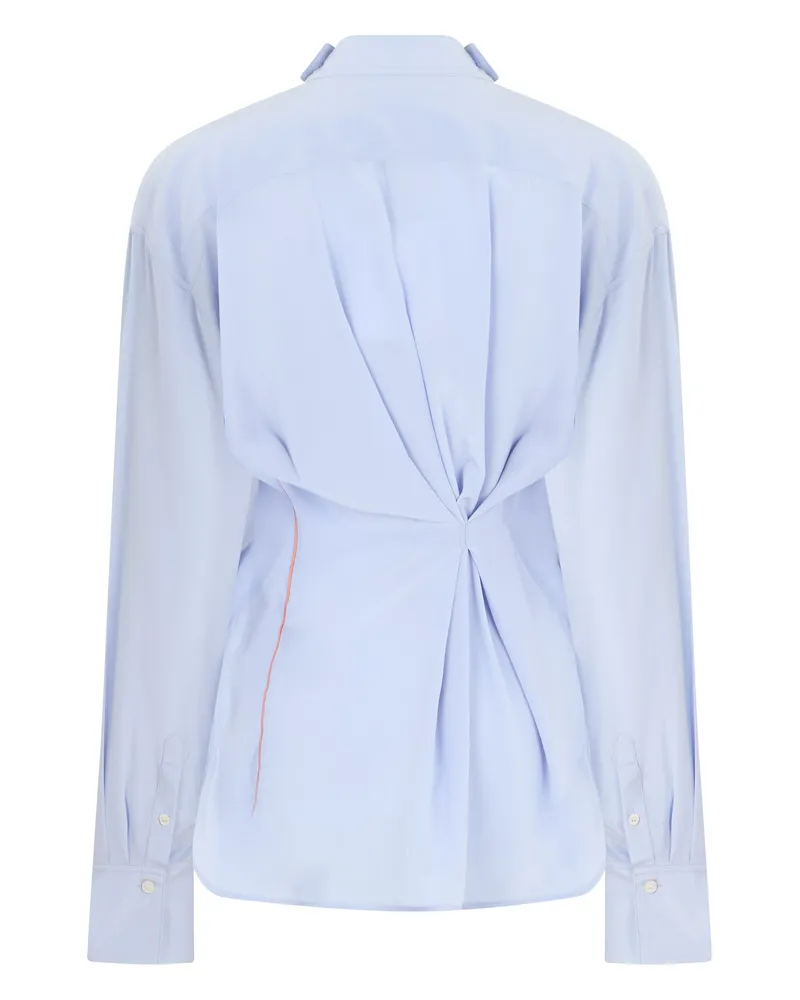 Victoria Beckham Women's Silk Blouse Light Blue Blouses Shirt Light
