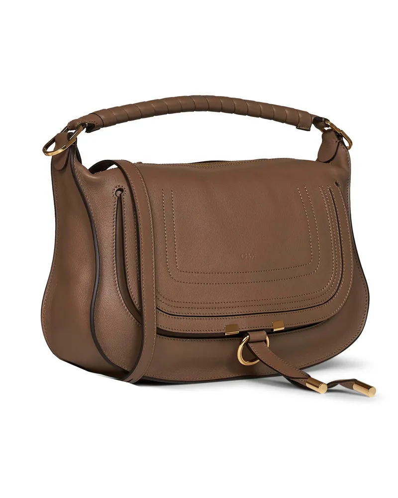 Chloé Women's Shoulder Bag Marcie Mud Calf Leather Brown