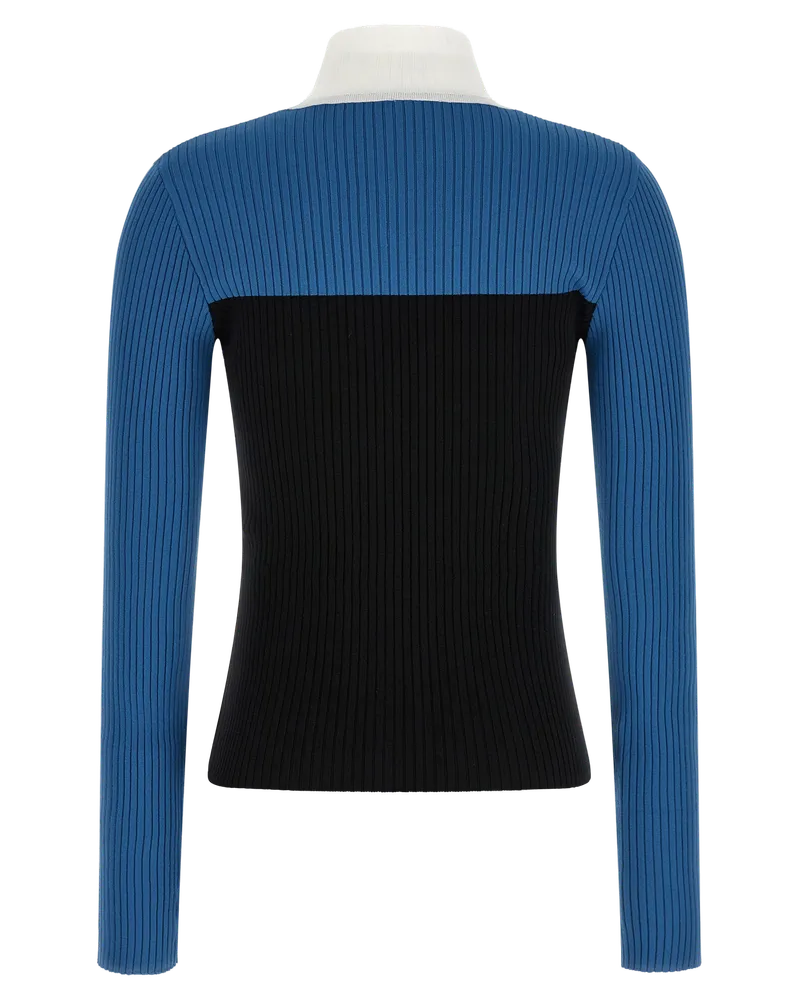 Courrèges Color-Block Ribbed Knit Sweater — Multicolor Multicolor