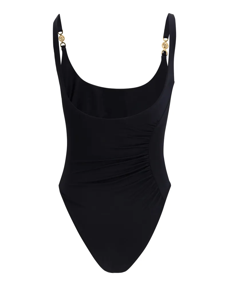 Versace Women's Medusa 95 Gathered Swimsuit Black Polyamide; Elastane Swimwear Sea Clothing Black