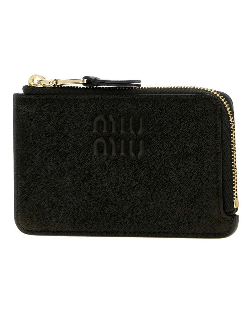 Miu Miu Leather Card Case — Black Black