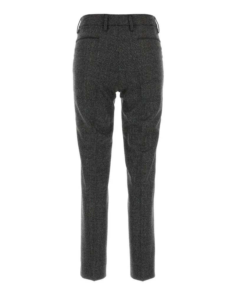 PT TORINO Women's Embroidered Stretch Wool Blend Pant Multinero Pantaloni Trousers Gray