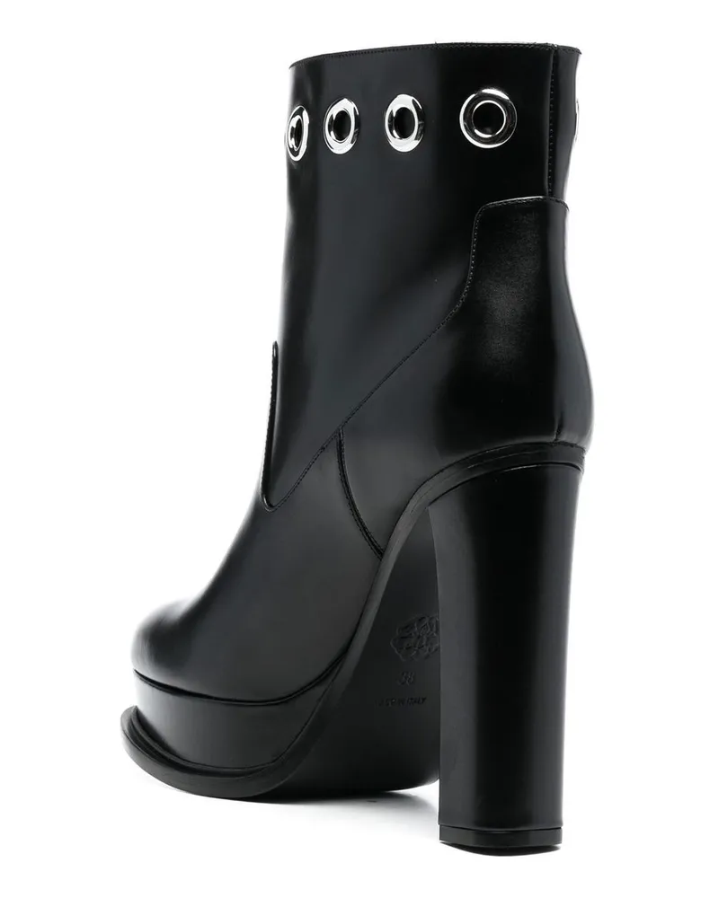 Alexander McQueen Eyelet-Detailed Platform Boot — Black Black