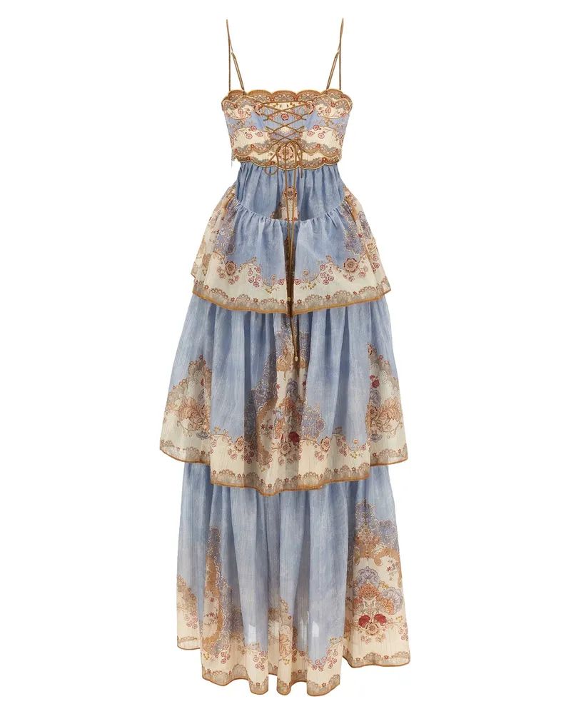 Zimmermann Women's Blue Cotton Long Dress Blue