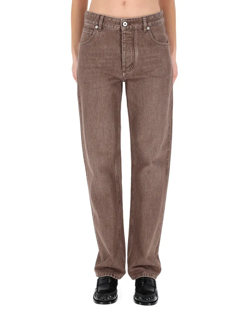 Bottega Veneta Straight-Fit Denim Jeans — Brown Brown